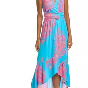 Lilly Pulitzer Blue and Pink High Low Sundress